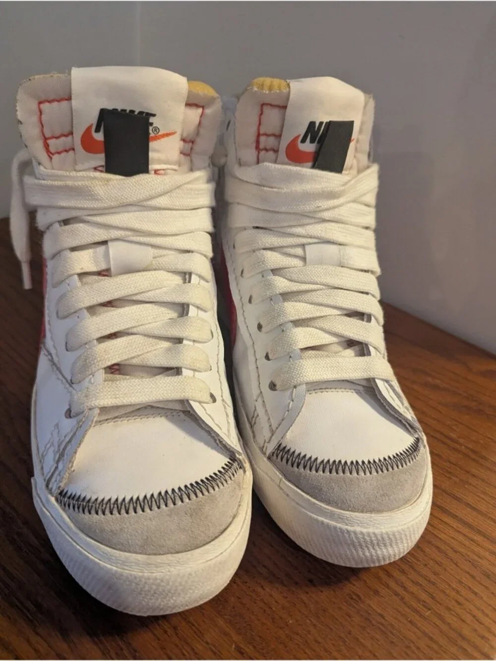 NIKE BLAZER MID '77 JUMBO WHITE/HABANERO RED Sneakers Mens Size 8